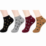 Printed Cotton Ankle Length Sports Socks - K-4-3 - 3 Pairs