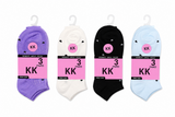 KK Women's Free Size Ankle Socks - D-179-1 - 3 Pairs