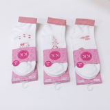 Cartoon Embroidery Cotton Ankle Length Socks 3 Pairs Set - ALS3P01