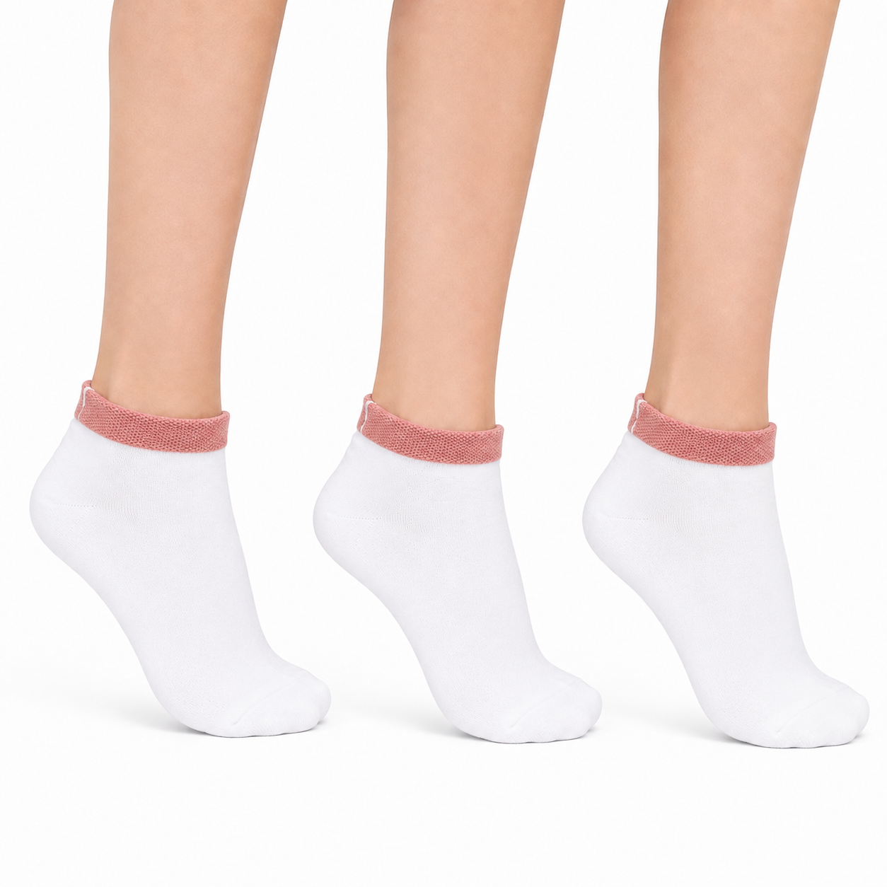White Color Ankle Socks 3 Pairs Set - (10-12y)