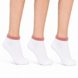 White Color Ankle Socks 3 Pairs Set - (10-12y)
