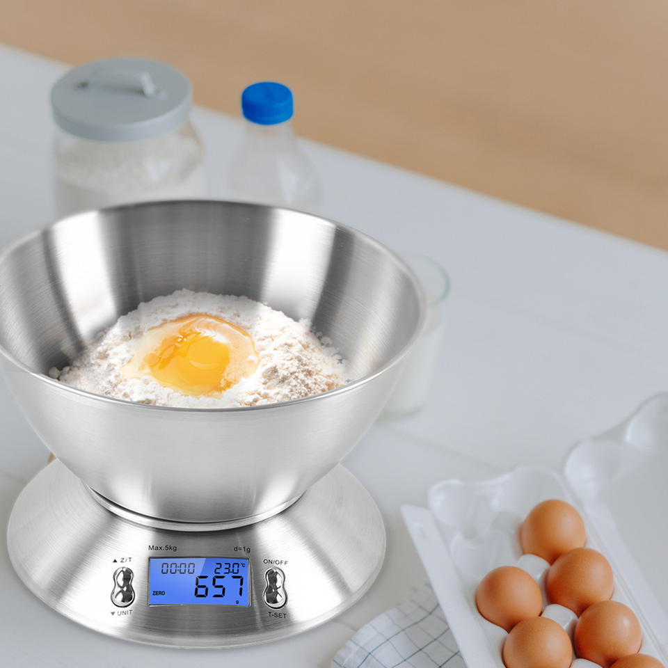 Digital Kitchen Weighing Scale with Stainless Steel Bowl