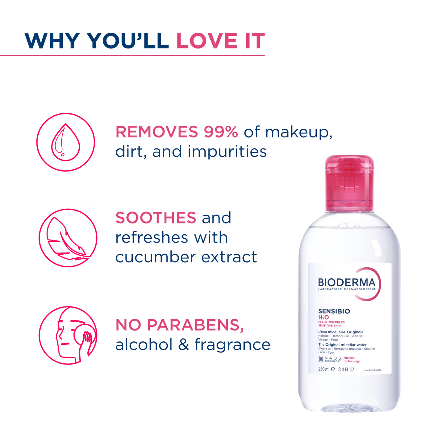 Bioderma Sensibio H2O Daily Soothing Cleanser - 250ml