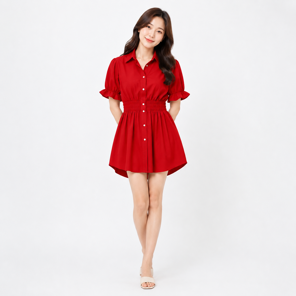 Liangdaodi women's short-sleeve button-down Bath robe - 2165