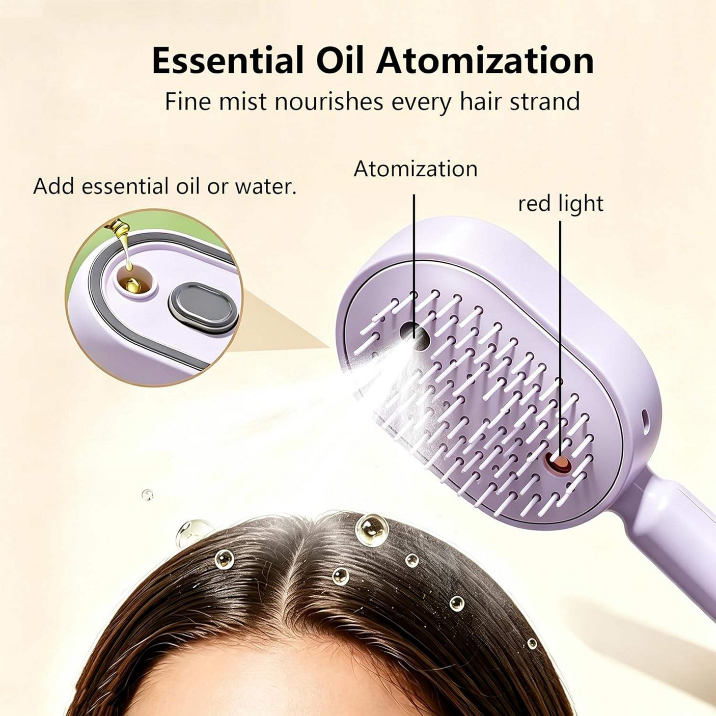 Electric Spray Retractable Cushion Comb - JY603