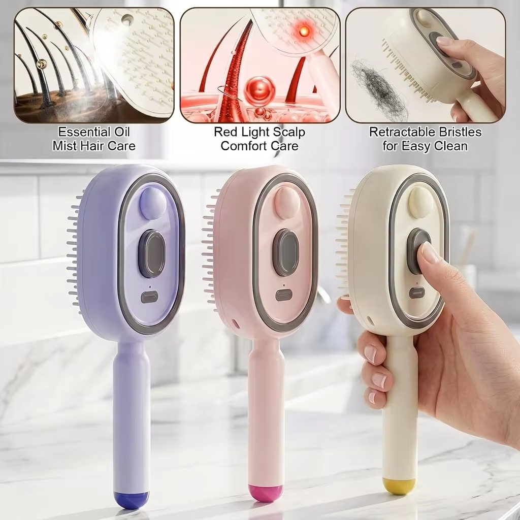 Electric Spray Retractable Cushion Comb - JY603