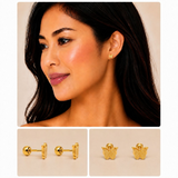 Golden Stainless Steel Butterfly Stud Earring - 130
