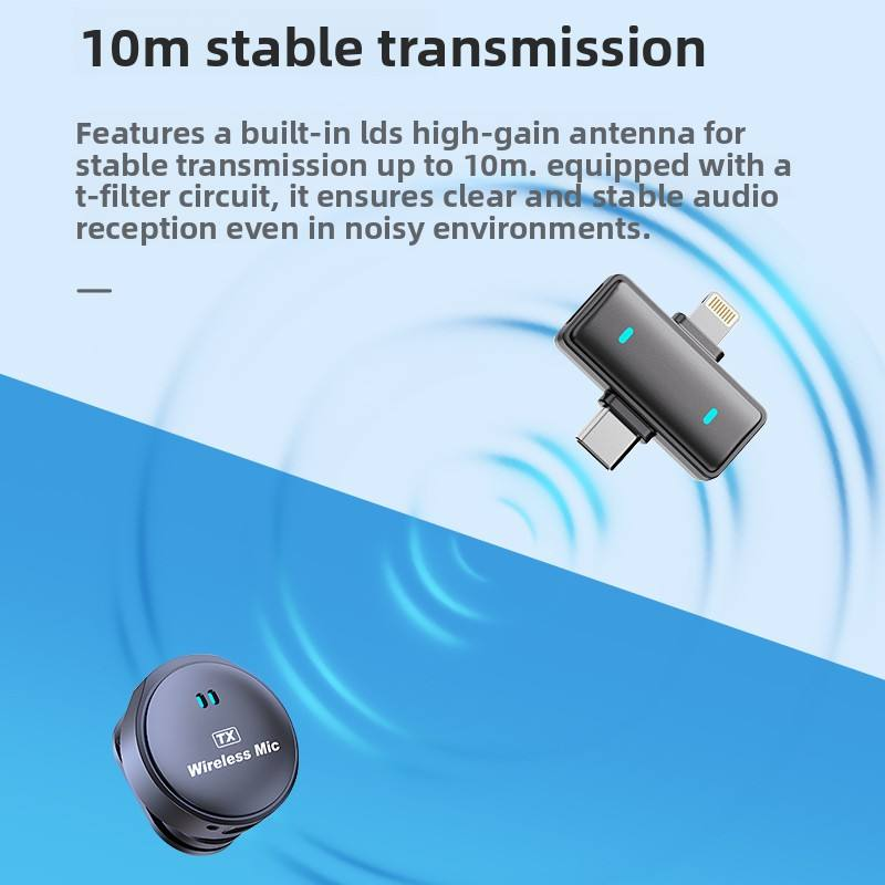 Dual Wireless 2.4G Microphone System with Charging Case