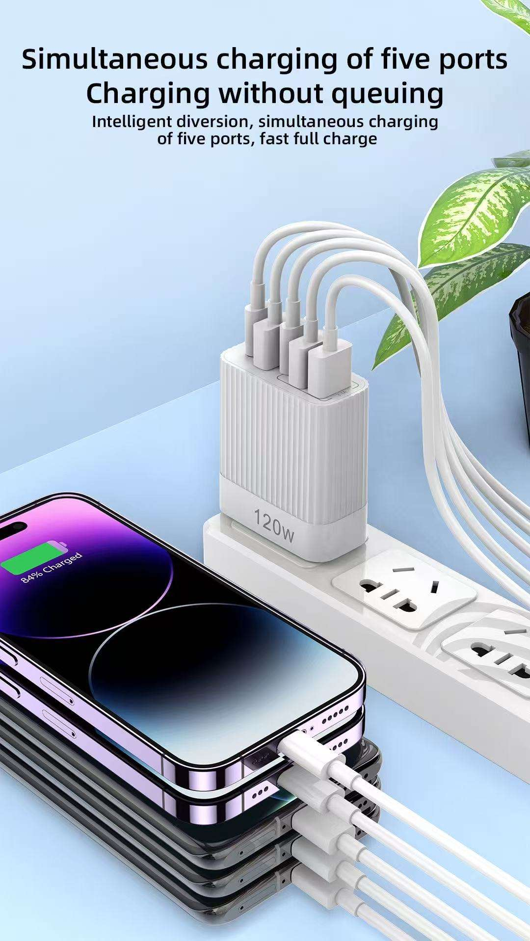 Zesomte 5-Port Fast Charger Adapter - CH PD12
