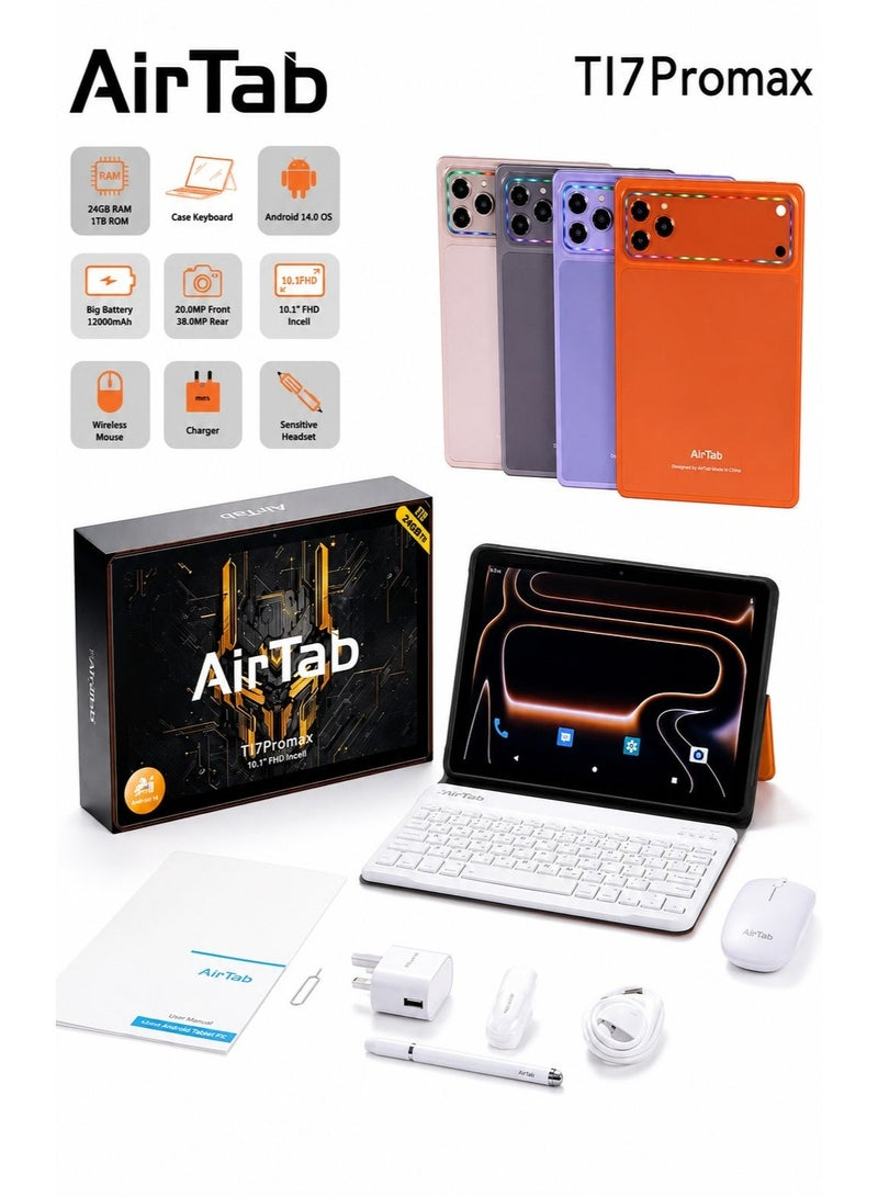 AirTab 10.1-Inch Smart Tablet 24GB RAM + 1TB ROM - T17ProMax