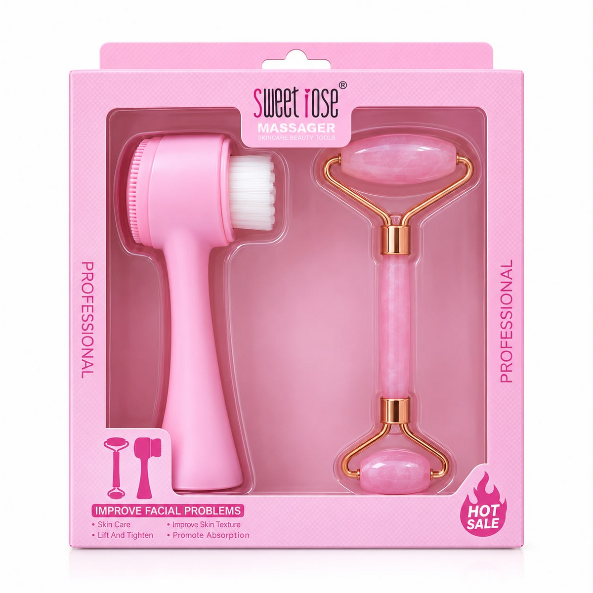 Sweet Rose Massager Skincare Beauty Tools Set - S85006