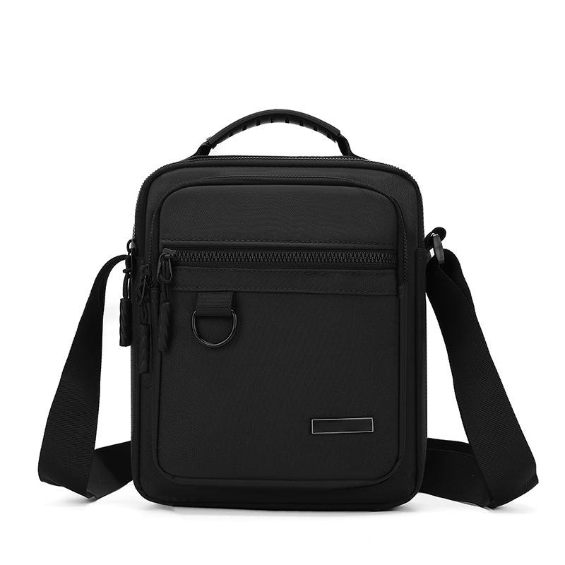 Crossbody Messenger Bag with Top Handle - 9707 (Black)