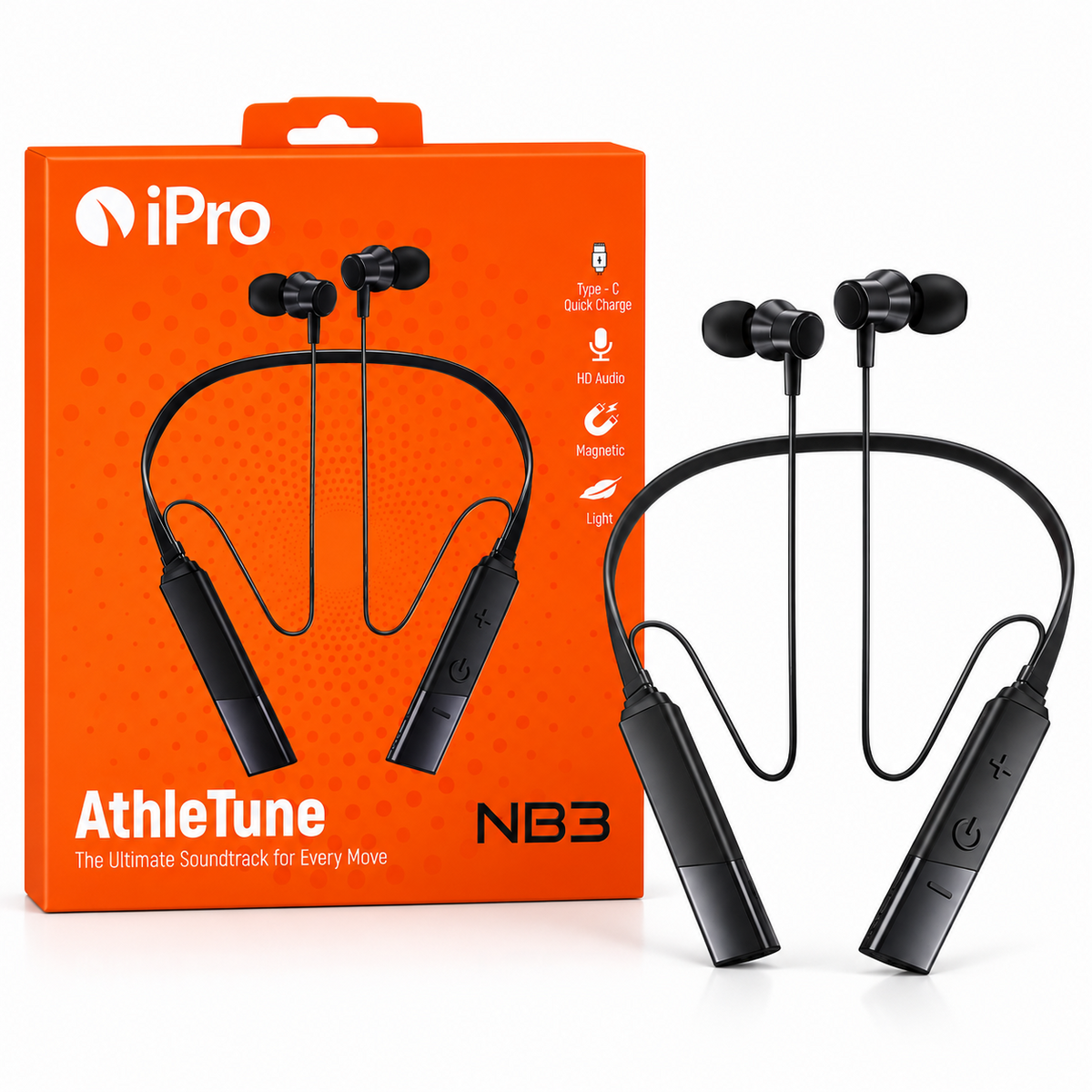 iPro Bluetooth Wireless Neckband Earphones - NB3