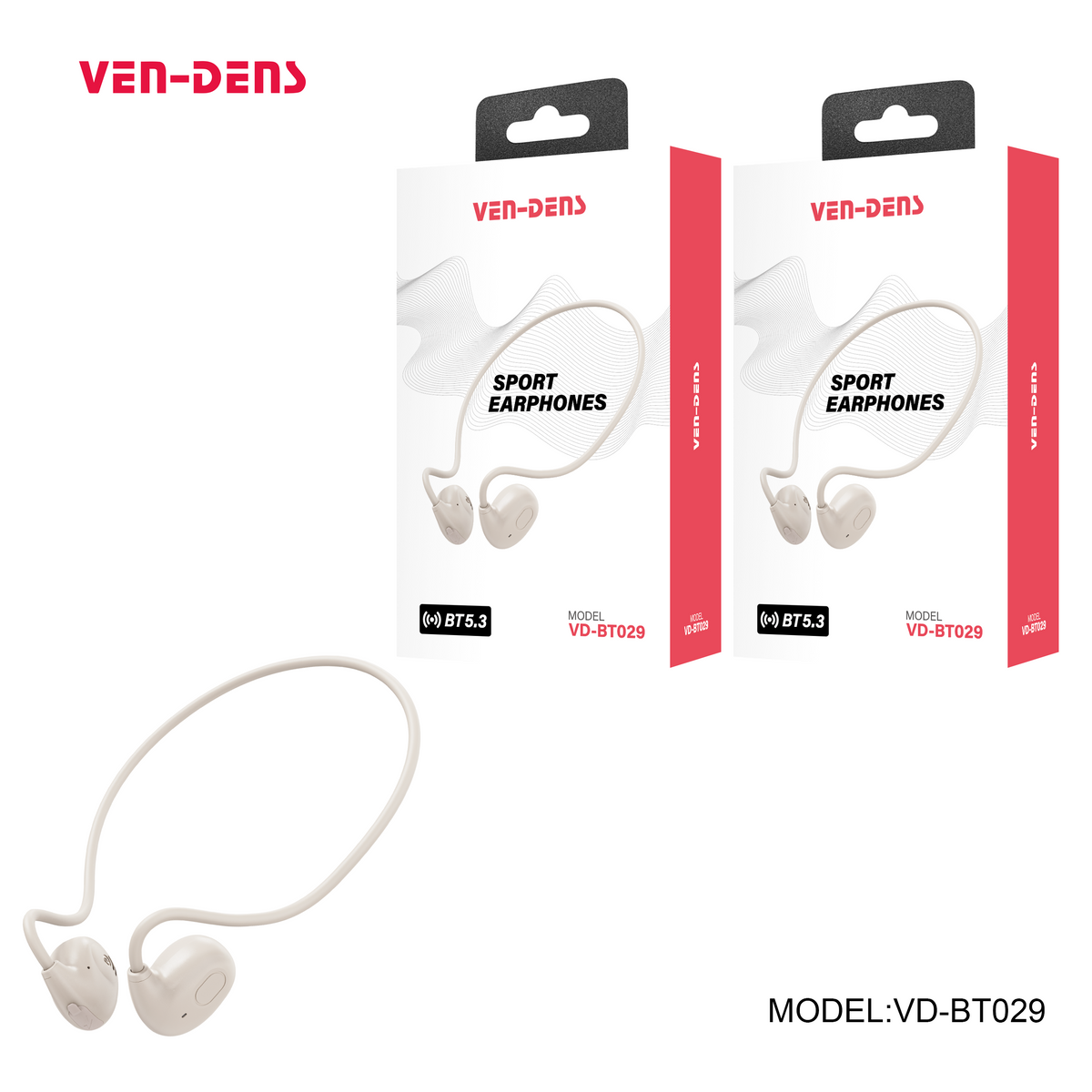 VEN-DENS Wireless Neckband Sport Earphones - VD-BT029