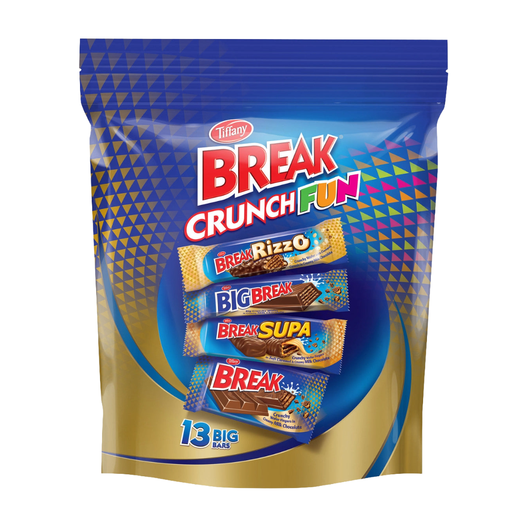 Tiffany Break Crunch Fun Assorted Chocolate Bars - 13 Pcs