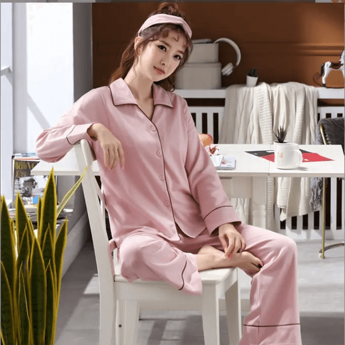 Women's Soft Cotton Long Sleeve Pajamas Set - 7503