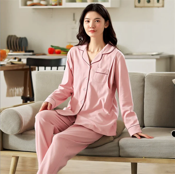 Women's Soft Cotton Long Sleeve Pajamas Set - 7503