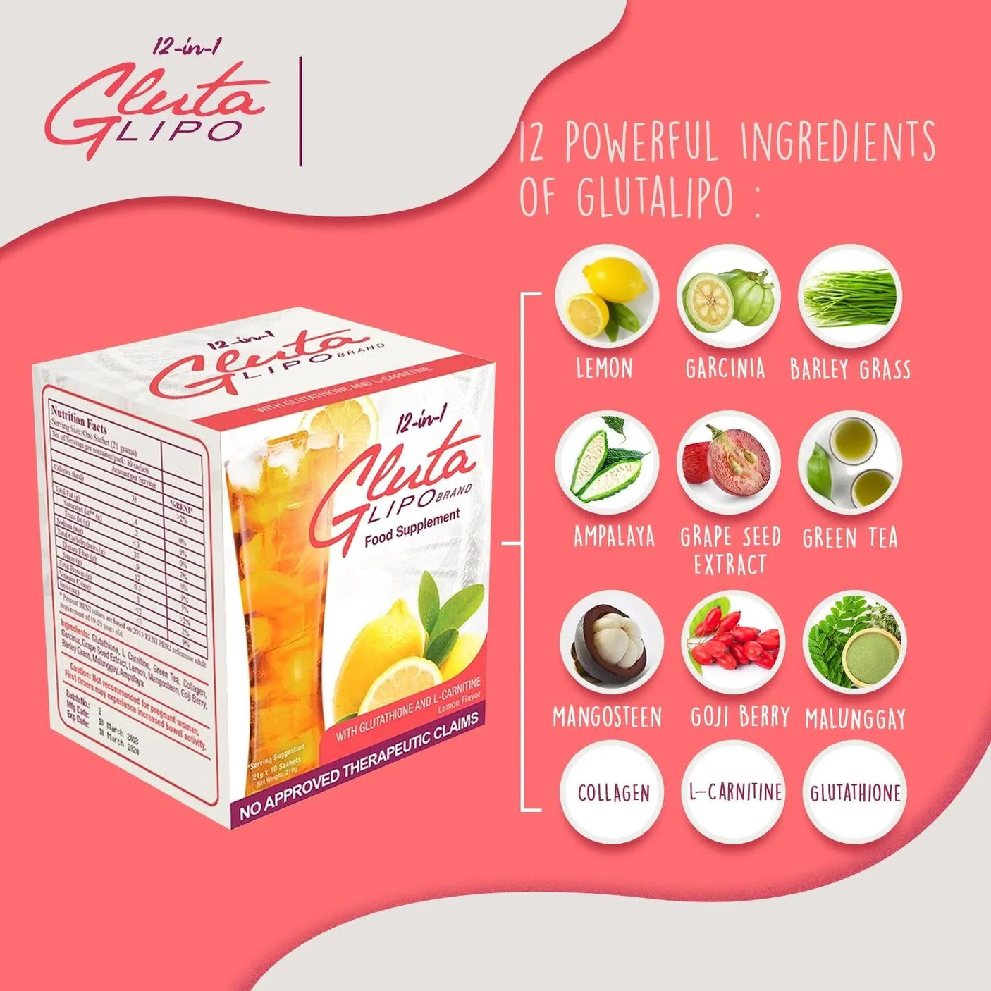 Gluta Lipo Herbal Lemon Flavor Drink - 210g