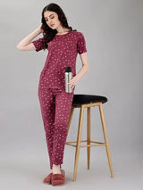 Women's Korean Fashion Night Suit Set - 6563
