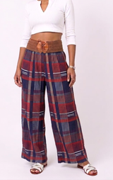 Women's GEPAIMEILIN Belt Wide-Leg Palazzo Pants K-BP-4