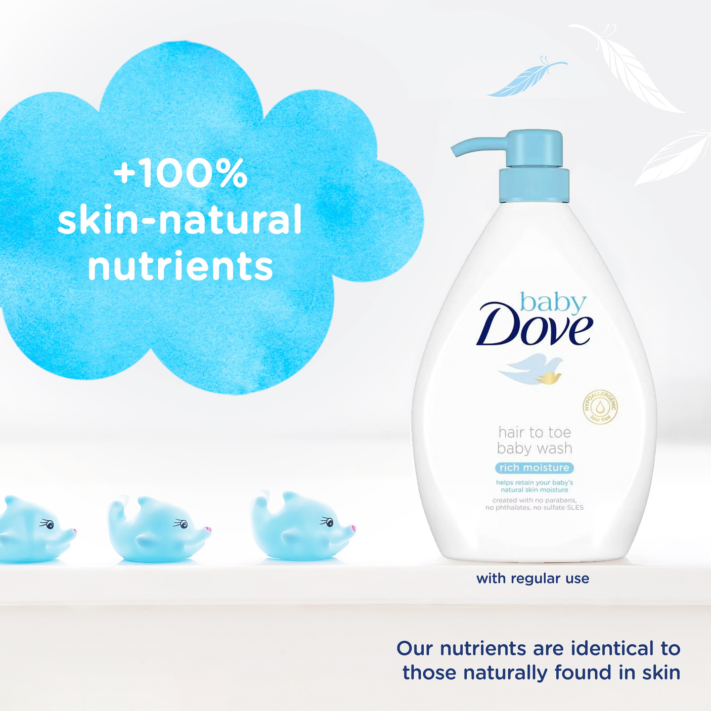 Dove Rich Moisture Hair To Toe Baby Wash - 400ml