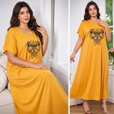 Elegant Embroidered Plus Size Maxi Dress - 6822#