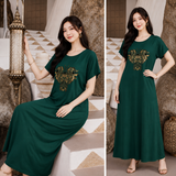 Elegant Embroidered Plus Size Maxi Dress - 6822#