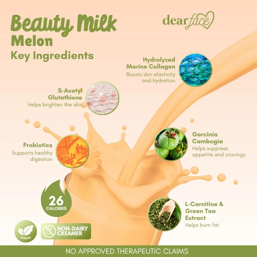Dear Face Beauty Milk Premium Japanese Melon + Collagen Drink - 180g