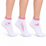 Cartoon Embroidery Cotton Ankle Length Socks 3 Pairs Set - ALS3P01