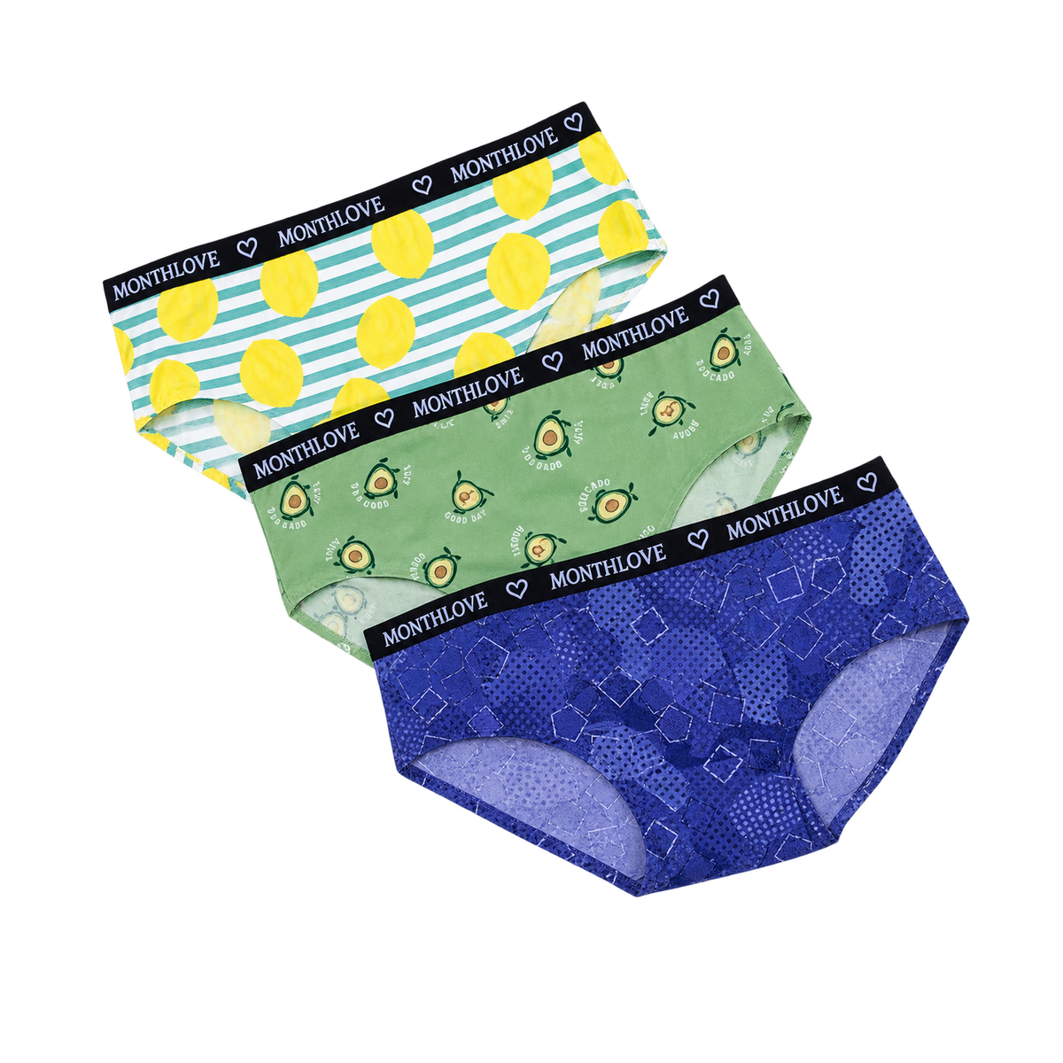 Women’s Printed Brief Panty 3 Pcs Set - 5009
