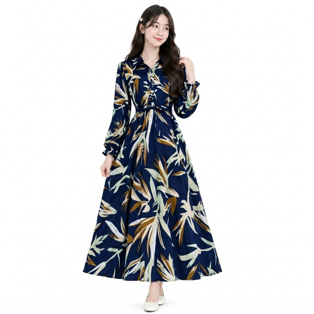 Mierdan Womens Casual Puffy Long Sleeve Dress - 6561