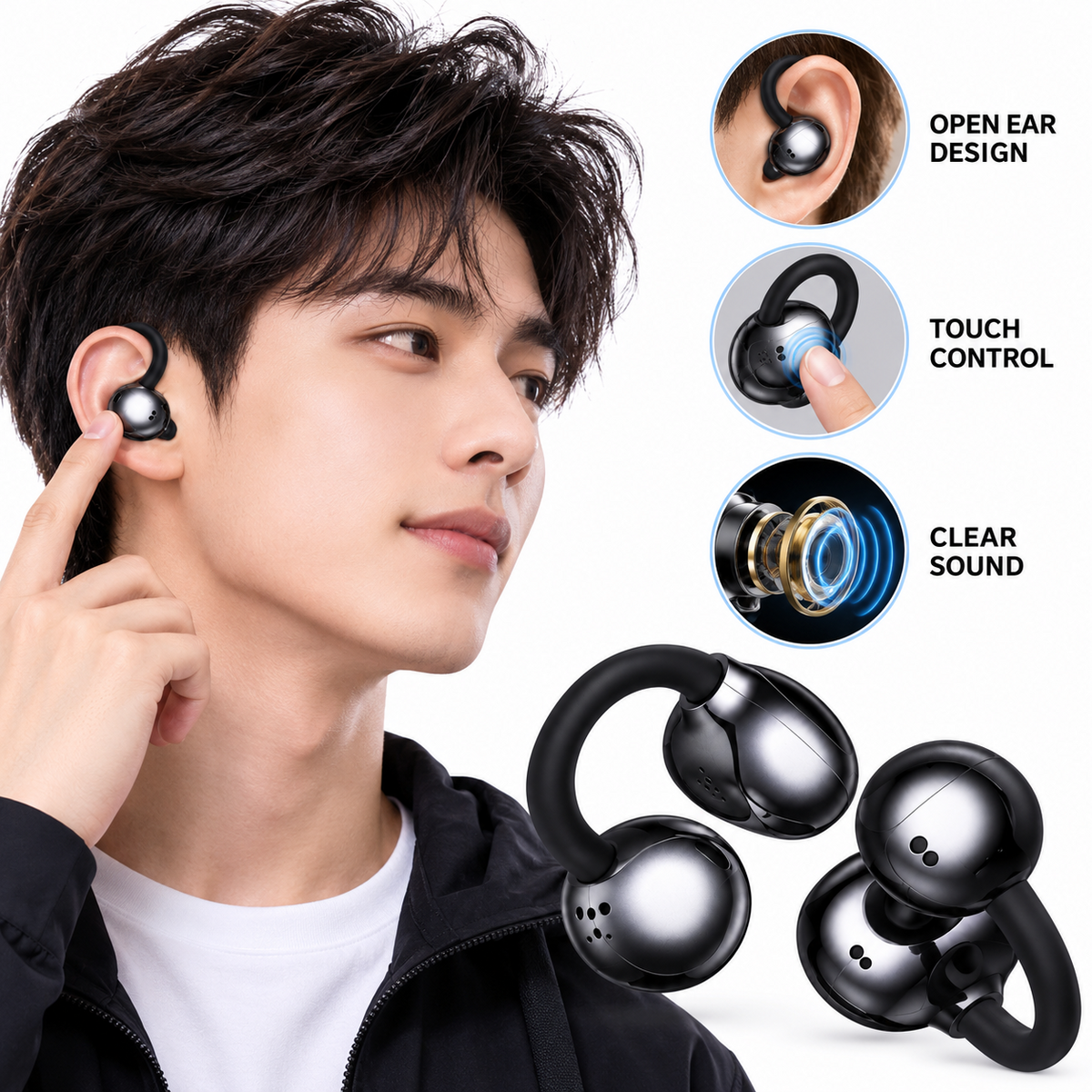 Saiya Bluetooth Clip On Wireless Earphones - AirClip 2