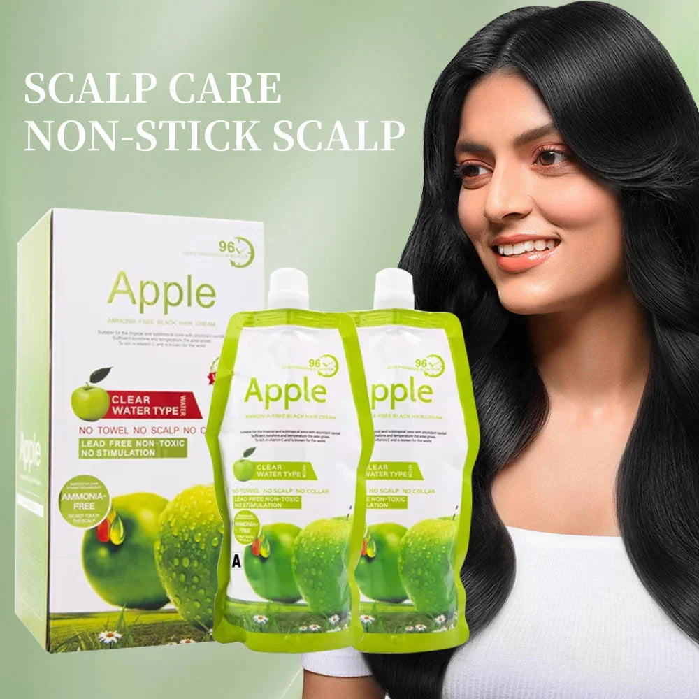 Apple Fruit Black Hair Cream Natural Black Hair Dye - 500ml+500ml