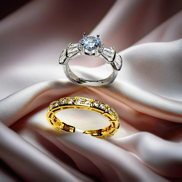 Women's Adjustable Ring 2 Pcs Set Combo - #6