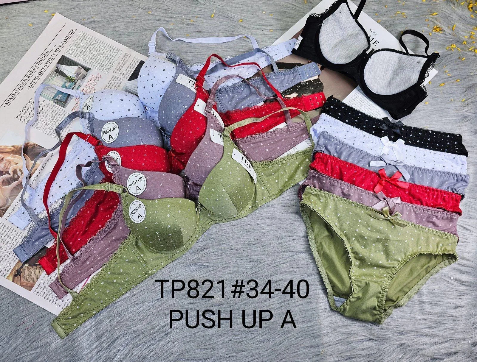 Cotton Trendy Bra & Panty Set TDF Push Up A - TP821#