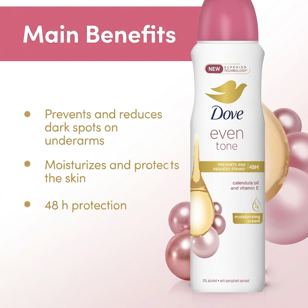 Dove Even Tone Calendula Oil & Vitamin E Deodorant Spray - 150ml