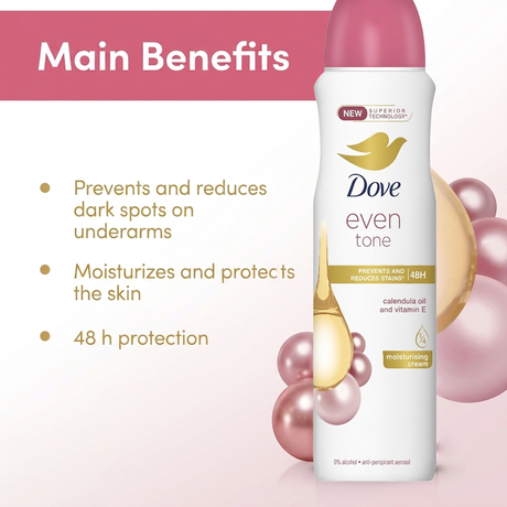 Dove Even Tone Calendula Oil & Vitamin E Deodorant Spray - 150ml