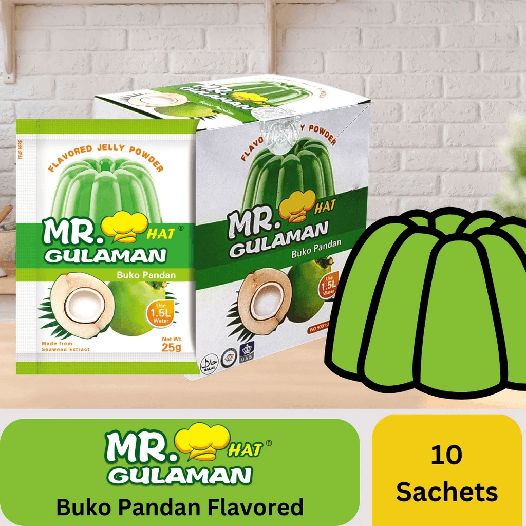 Mr. Hat Gulaman Buko Pandan Jelly Powder 10pcs Pack