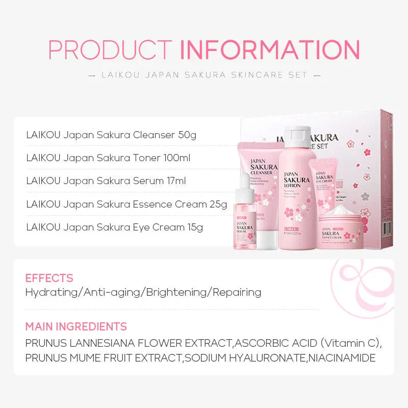 Laikou Japan Sakura Skin Care 5Pcs Set