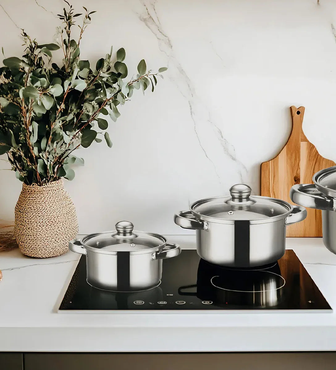 Stainless Steel Ware Stock Soup Pot 10 Pcs Set