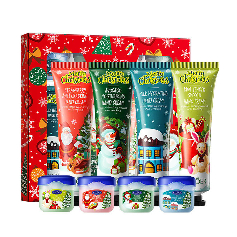 Sadoer Moisturizing Hand Cream & Lip Balm Set - 8Pcs Set