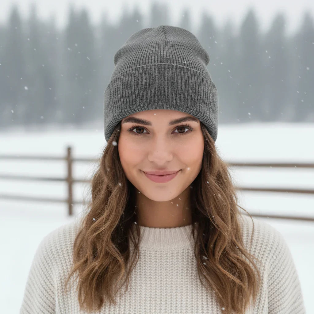 Plain Ribbed Winter Warm Knitted Hat