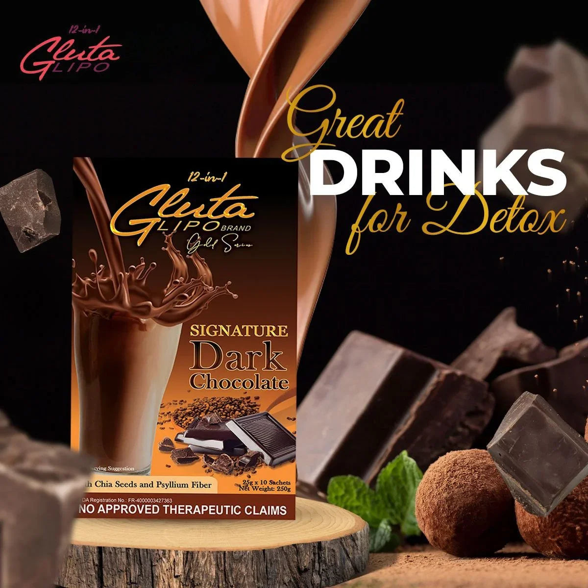Gluta Lipo Signature Dark Chocolate Drink - 250g