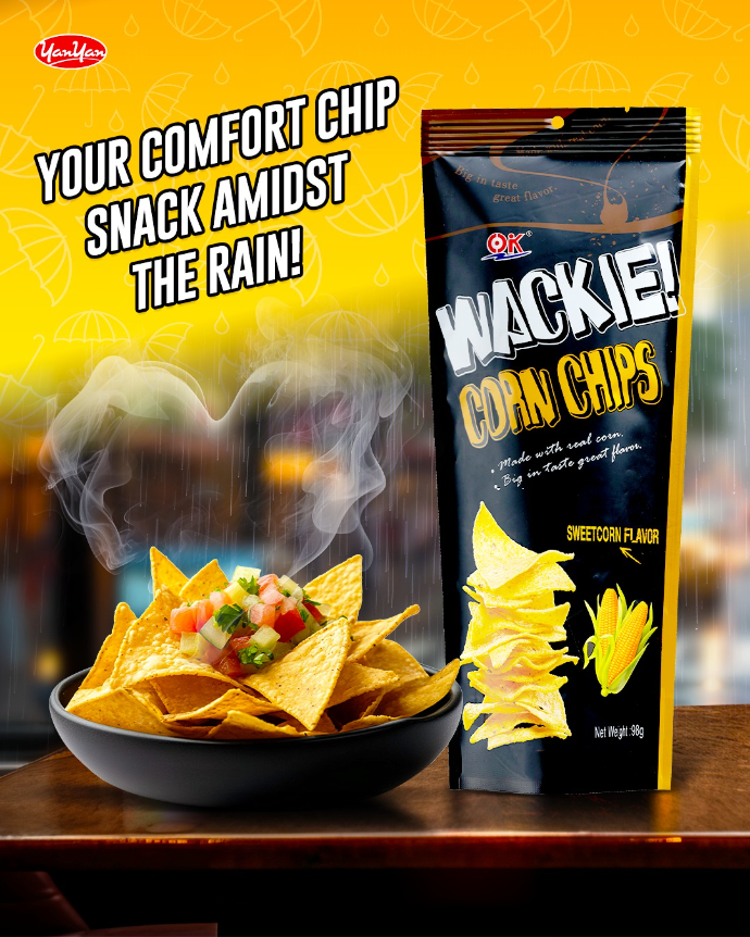 OK Wackie Corn Chips Sweetcorn Flavor - 98g