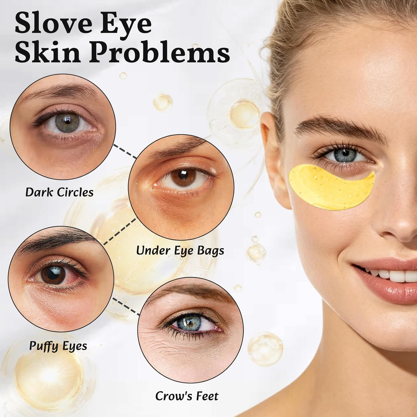 Sadoer 24K Golden Collagen Starry Eye Mask - 80g (60Pcs)