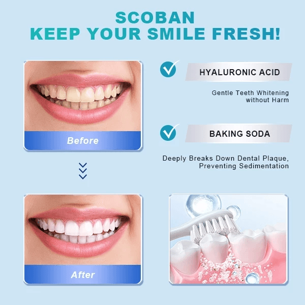 Scoban Teeth Brightening Toothpaste With Baking Soda - 200g