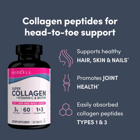 Neocell Super Collagen +Vitamin C & Biotin - 180's