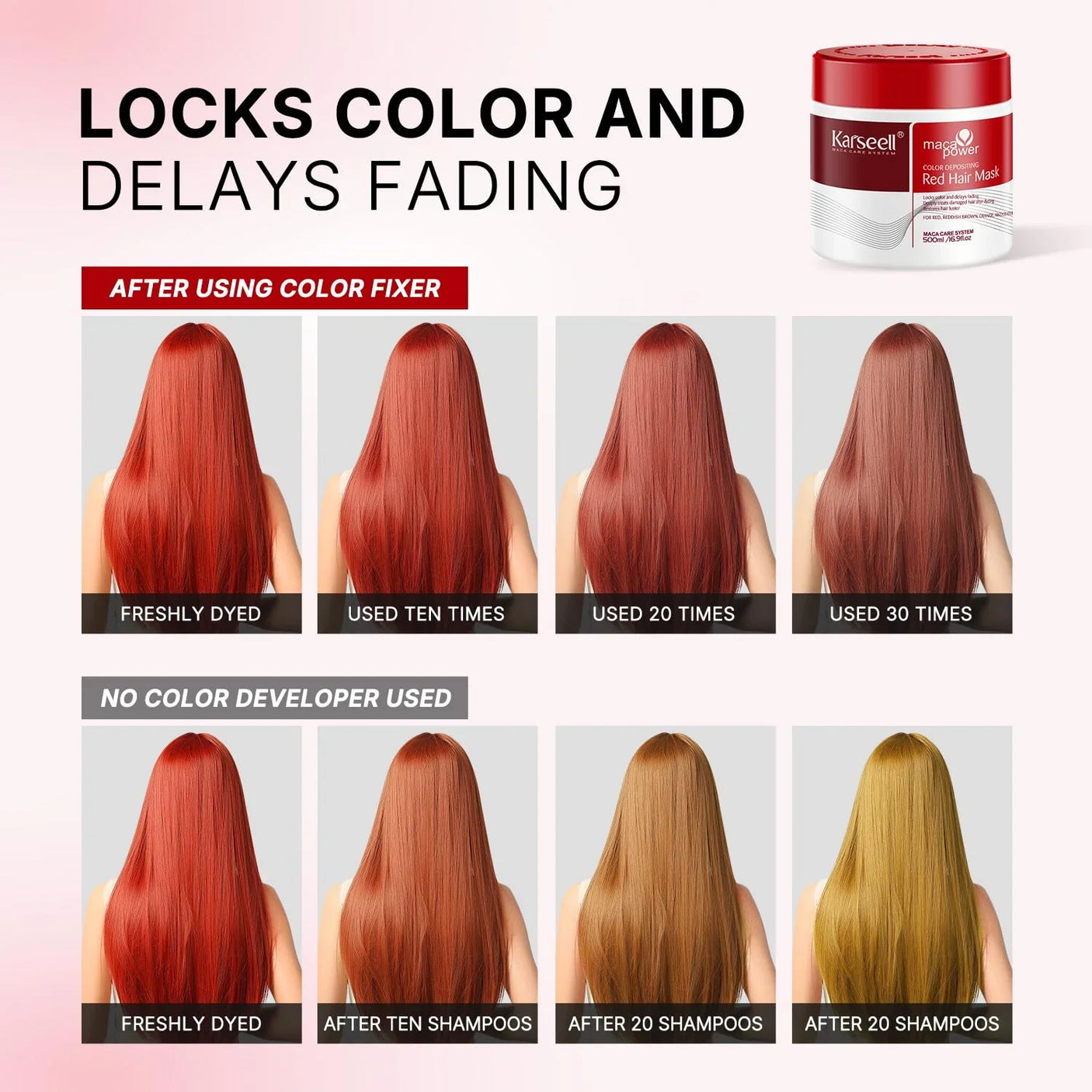Karseell Color Depositing Red Hair Mask - 500ml