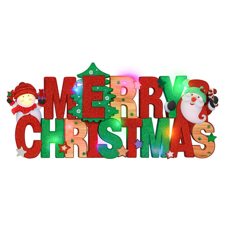 Merry Christmas Wall Door Hanging Ornaments With Light - 4205N