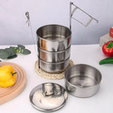 Portable Stainless Steel 4 Layer Food Carrier Set